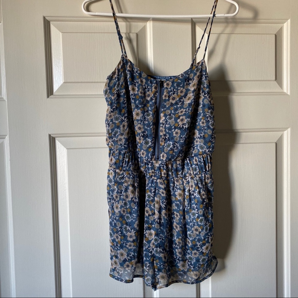 Blue floral romper